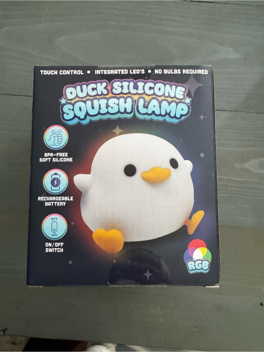 Duck Silicone Squish Lamp - White & Yellow
